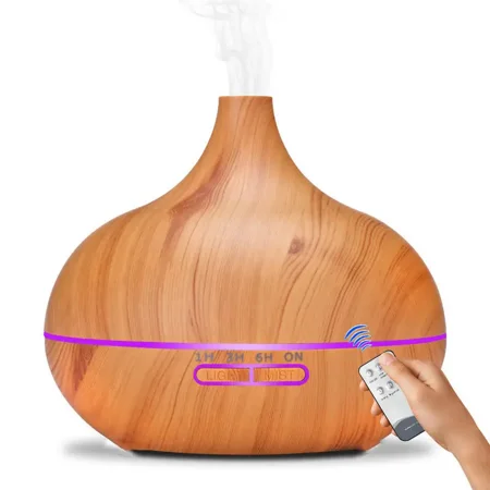 

1pc 19.36oz/550ML Electric Aroma Diffuser Essential Oil Diffuser Air Humidifier Ultrasonic Remote Control Color LED Lamp Mist Maker