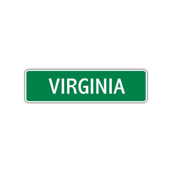 Virginia Girls Children Name Letter Printed Plaque Decoration Novelty Label Indoor Outdoor Unique Wall Unique Aluminum Metal Sign 4"x13.5"