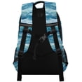 thumbnail image 3 of FORMRS Unisex Backpack Elementary School Travel Bookbag with Reflective Stripes, Green Watercolor Ocean Waves, 3 of 7