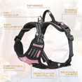 thumbnail image 5 of MoNiBloom No Pull Mesh Dog Harness for Small Dogs, Reflective Vest Pet Harness with Control Handle, Pink S, 5 of 9