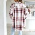 thumbnail image 6 of IROINNID Women's Shacket Jacket Long Sleeve Plaid Turndown Lapel Outwear, Loose Winter Jacket Blouse, 6 of 9