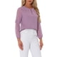 thumbnail image 4 of INSPIRAR CHIC Blusa de Chifón para Mujer con Cuello de Llave, Manga de Parchwork, Elegante Top de Trabajo M Color Púrpura Oscuro, 4 of 6
