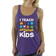 thumbnail image 1 of Awkward Styles Women's Autism Awareness Puzzle Graphic Racerback Tank Tops I Teach Awesome Kids, 1 of 4