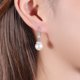 thumbnail image 2 of Pendientes colgantes de perlas reales de agua dulce blancas para mujer, pendientes de perlas con circonita cúbica, plata de ley 925, perlas cultivadas auténticas JM, 2 of 5