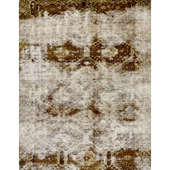 Ahgly Company Indoor Rectangle Abstract Desert Sand Beige Abstract Area Rugs, 6' x 9'