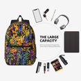 thumbnail image 6 of 17in Backpack With Pocket Adjustable Shoulder Strap Large Capacity Zipper Opening And Closing Double Pull Head Zipper For Work Travel Sports Flowers (5), 6 of 8