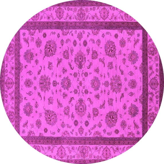 Ahgly Company Indoor Round Oriental Pink Traditional Area Rugs, 8' Round