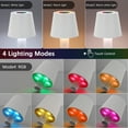 thumbnail image 3 of Grey Ghost Gear Modern Cordless White Table Lamp with White Pleated Shade, 3 of 10