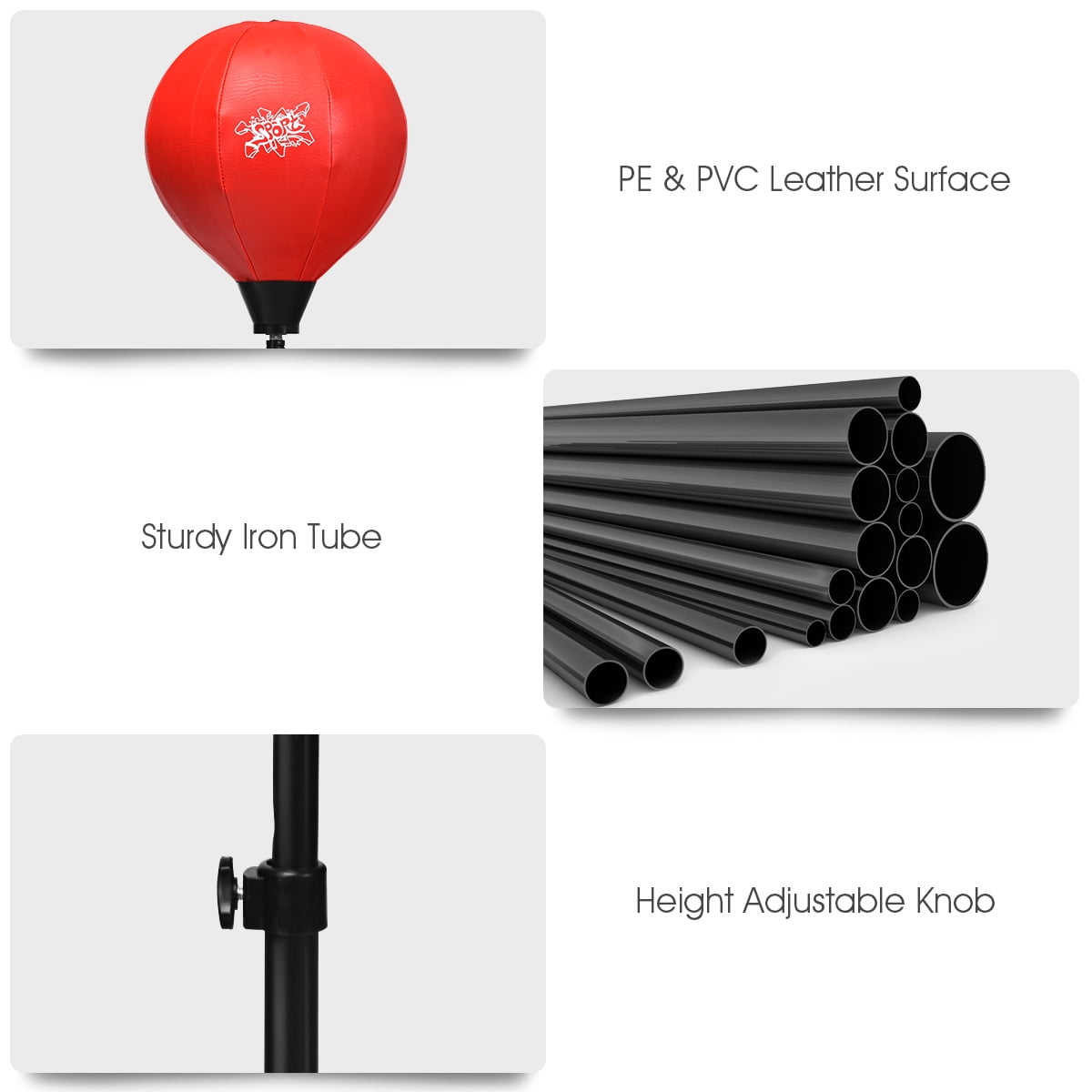 Costway Boxing Punching Bag w/Height Adjustable Stand Boxing Gloves