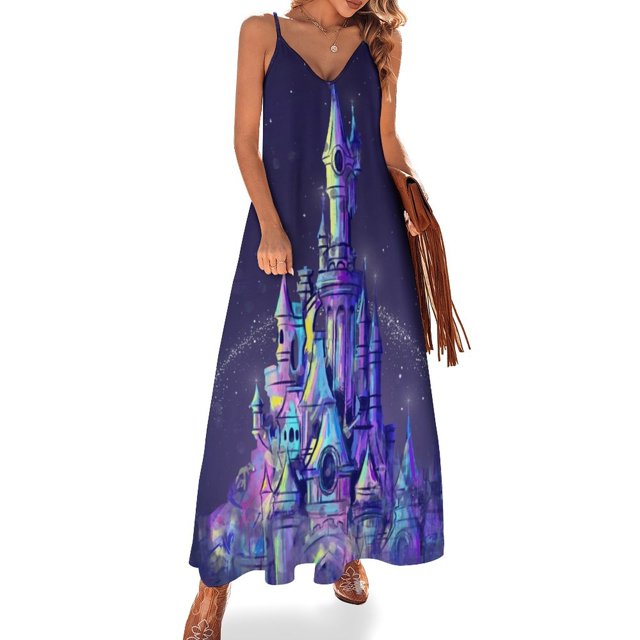 Vestido sin mangas con diseño de princesa mágica de cuento de hadas y castillo del reino, vestido elegante de lujo para mujer, vestidos para ocasiones especiales