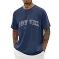 thumbnail image 2 of New York Graphic Tees for Men 2026 Summer Casual Short Raglan Sleeve Crewneck T Shirts Streetwear, 2 of 5