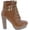 Tan, variant on Women's Cici-1 High Heel Lace Up Ankle Boots Platform Booties with Studs