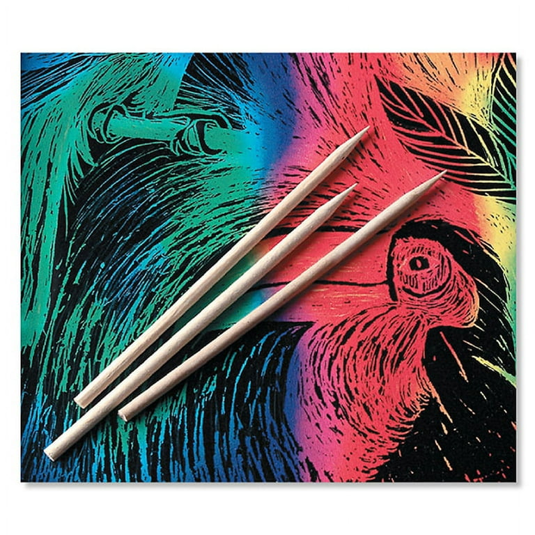 Hommi satinior heavy duty wood stylus tools for scratch art wooden stylus  stick art sticks (pack of 100)