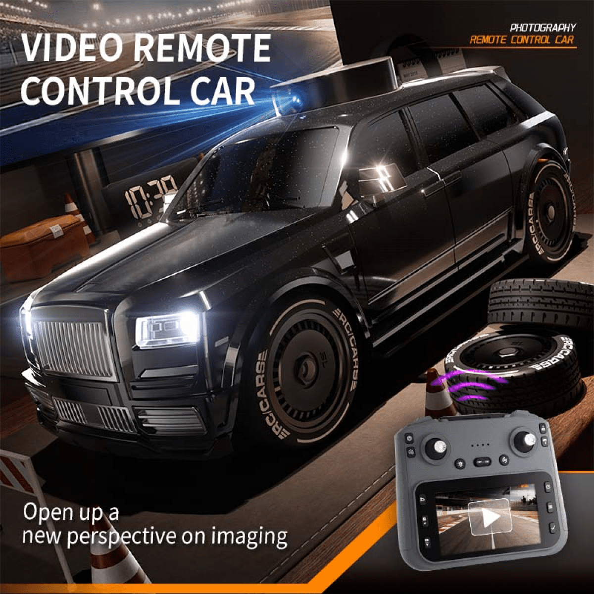 RC Truck with 720P Camera for Adults, Remote Control Car with Real-time View Transmission for Ages 14+ Birthday Gifts(Black)