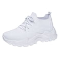 thumbnail image 5 of Tennis Shoes Women Mesh Platform Sneakers Fashion Lightweight Slip on Walking Shoes Thick Soft Sole Athletic Workout Gym Shoes White Size 9.5, 5 of 5