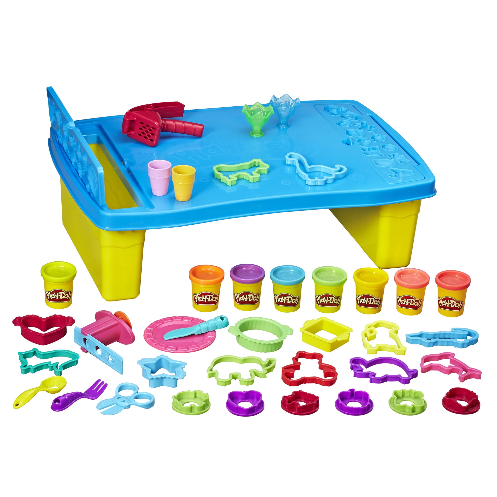 Play Doh Play N Store Table with 8 Cans of Play Doh 25 Tools