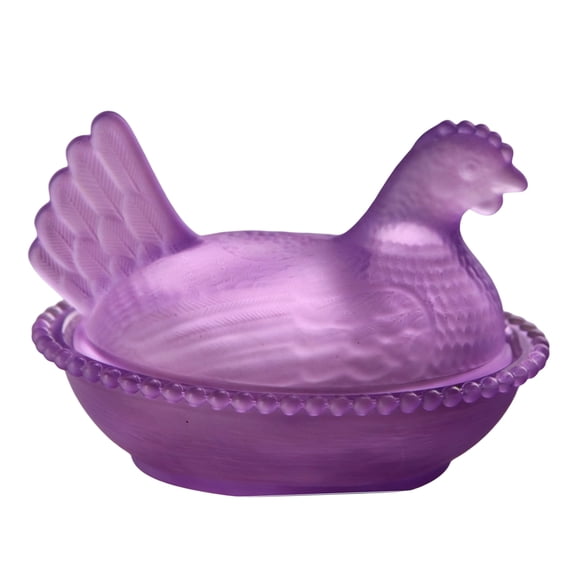 Crystal Glasses Chicken Shape Candy Dish,Retro Candy Bowl with Lid,Dessert Plate Snacks Bowl Ornament for Home Decors