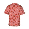 thumbnail image 3 of Balery Red Strawberry Print Men's Hawaiian Shirts Short Sleeve Beach Shirt Relaxed Fit Vacation Button Down Shirts-Large, 3 of 9