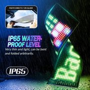 PECHAM 14.7 inch Flexible Programmable LED Sign, Car Decor Scrolling Light Sign with App Control Custom Text Pattern Pre-Made Animation