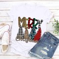 thumbnail image 5 of Odeerbi Christmas Shirts for Women 2025 Casual Round Neck Short-sleeved Christmas Tree Printed Top White, 5 of 7