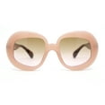 thumbnail image 2 of Womens Mod Chic Oversized Round Thick Butterfly Plastic Designer Sunglasses Beige Tortoise - Brown Pink, 2 of 4