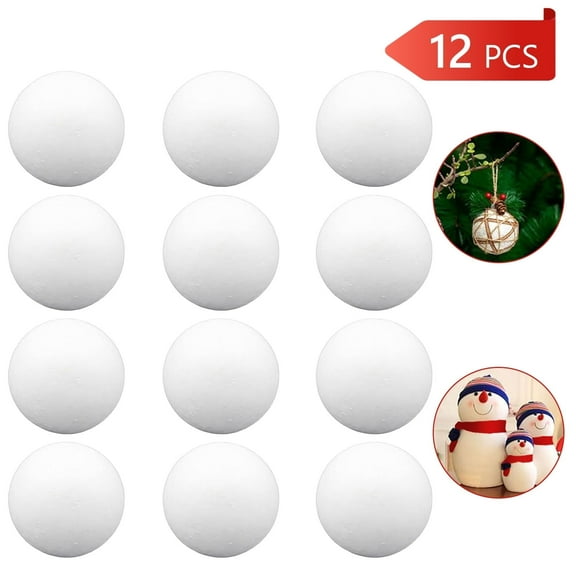 Tripumer 12 Pcs Craft Foam Balls Polystyrene Balls 3 inch Craft Foam Spheres for DIY Crafting Decoration Ornaments White