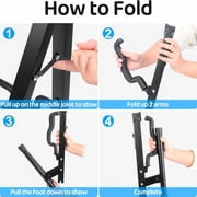 Behome Foldable Guitar Stand, Portable and Adjustable A-Frame Bass Guitar Display Stand, with Non-slip Rubber And Foam Arm, Suitable for Electric & Acoustic Guitars, Bass & Banjo, Black