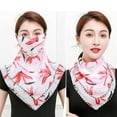 thumbnail image 4 of Yesbay Women Floral Print Breathable Chiffon Sun Proof Veil Shawl Scarf Neck Face Cover, 4 of 7
