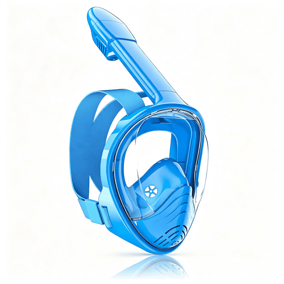 CUDIAO Kids Full Face Snorkel Mask, Snorkeling Set with Camera Mount, Foldable 180 Degree Panoramic View Snorkeling Gear for Kids, Anti-Fog Anti-Leak