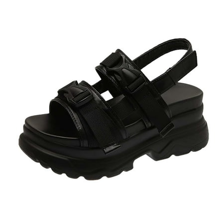

Womens Summer Large Loose Cake Sole Casual Slope With Sandals Summer Open Toe Slide Sandals Comfortable Flats Flip-Flops Sandal Casual Platforms Wedge Sandals Boho Dressy Heeled Sandals A19038