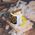 thumbnail image 5 of 3dRose, Vintage Golden Circle Redlands California Crate Label, 11oz Two-Tone Yellow Mug, 5 of 7