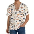 thumbnail image 2 of Zufioo South American Animals Print Mens Button Down Short Sleeve Shirt,Classic Plaid Shirt,Mens Accessories Fashion Shirt-Medium, 2 of 6