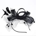 thumbnail image 2 of Bridal Feather Fascinator Birdcage Veil Ascot Race Hat Party Hair Accessories, 2 of 11