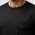 thumbnail image 4 of Smsaxvxz Men's 3/4 Sleeve Shirts Lightweight Crew Neck Pocket T-shirts Moisture Wicking Soft Comfort Casual Fall Tops Black 3XL, 4 of 7