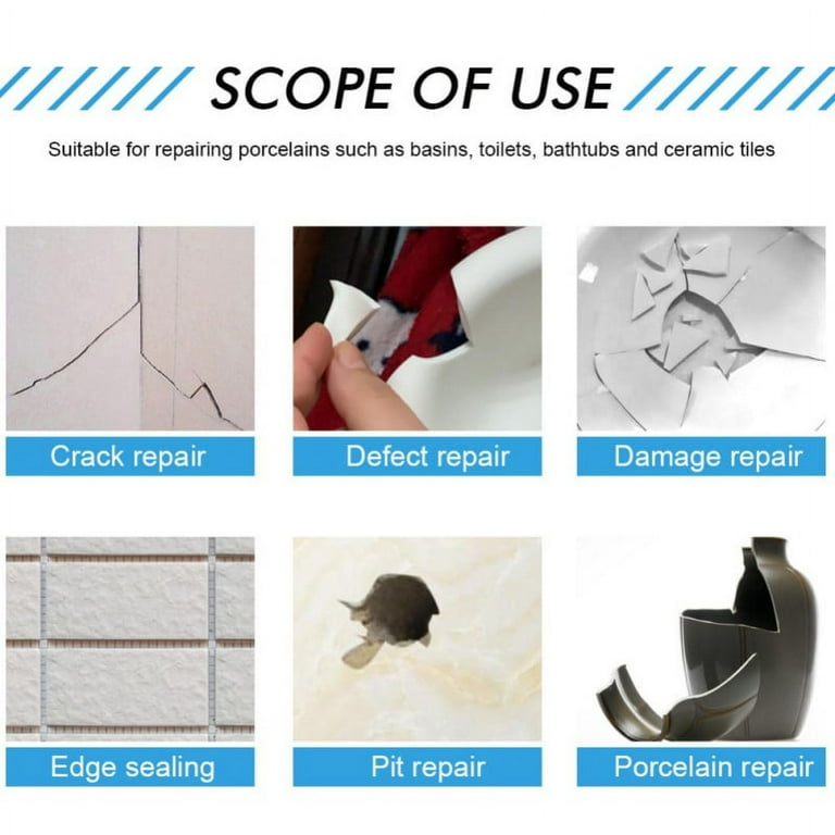 White Porcelain Repair Kit, Fiberglass Tub Repair Kit for Sink, Shower &  Countertop - Tile Repair Kit, Acrylic Tub Kit Repair Kit White, Cracked  Porcelain Sink Repair Kit 