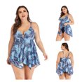 thumbnail image 2 of Trajes De Baño De Talla Grande para Mujer Trajes De Baño Trajes De Baño Estampados con Control De Barriga,Blue-L-Blue-L Sincero Electrónica, 2 of 4