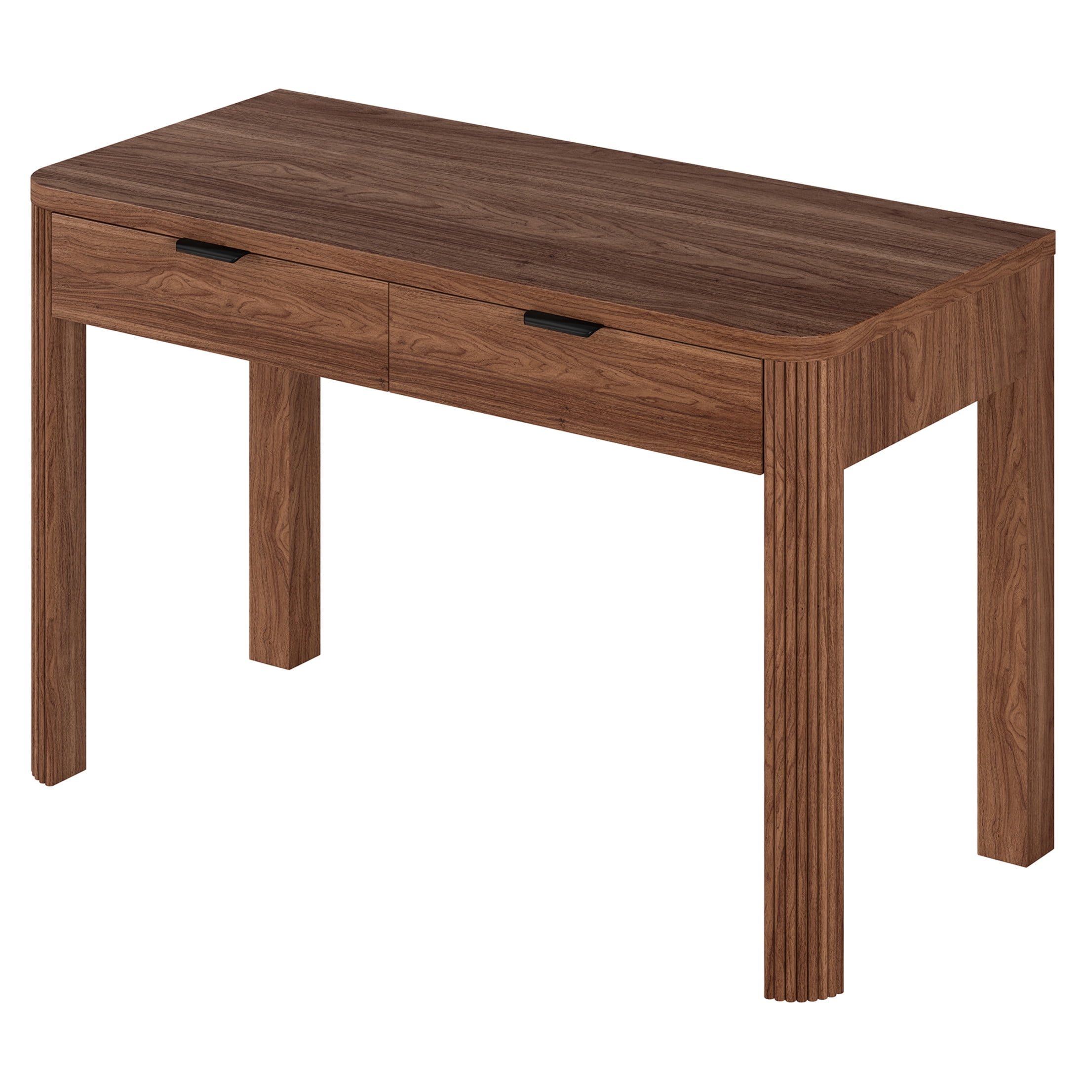 Evelyn&Zoe Modern/Contemporary 48" Wide Satin Walnut Home Office