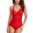 thumbnail image 4 of BEEACHGIRL One Piece Swimsuit Sexy Floral Conservative Swimwear for Women Spaghetti Strap, 4 of 6