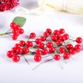 thumbnail image 5 of 100 piezas de frutas rojas, bayas, acebo, flores artificiales, selección de Navidad, decoración del hogar, adorno (12 mm), 5 of 5