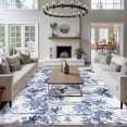 thumbnail image 3 of Large Area Rugs for Living Room Bedroom, Watercolor Forest Blue 8'x10' Rug Washable Carpet Runner Indoor Outdoor, Abstract Art Modern Trees Non Slip Floor Mats Rug for Kitchen, Patio, 3 of 8