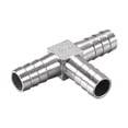 thumbnail image 3 of 25/32-Inch (20mm) Hose ID Barb Fitting Stainless Steel 3-Way T Shaped Union Home Brew Fitting, 3 of 3