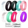 thumbnail image 3 of DESIGNICE Silicone Ring,Shiny Rings for Women,Trendy Men's Silicone Wedding Band,Lightweight Silicone Wedding Bands for Women,4, 3 of 4