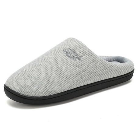 

Men House Slippers Winter Thickened Solid Color Indoor Slippers Warm Slippers