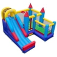 thumbnail image 1 of Costway 5-In-1 Inflatable Bounce Castle with Basketball Rim & Climbing Wall Blower Excluded, 1 of 9