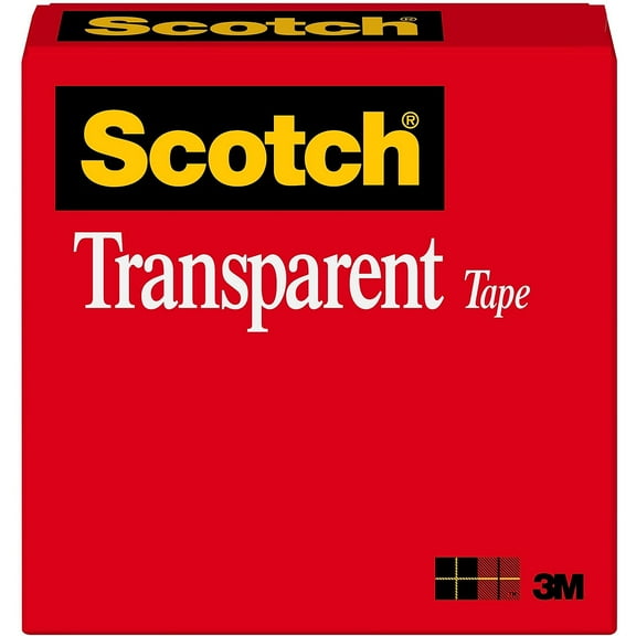3M #600 Transparent Cellophane Tape, 1/2" x 72 yds., 2/Pkg.