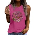 thumbnail image 2 of Mifsaly Floral Sleeveless Tops for Women Crew Neck Tank Tops Cotton Botanical Graphic Summer Camisole Slim Fit Layering Shirts Daily Wear Lightweight Breathable Soft T-Shirts M, 2 of 4