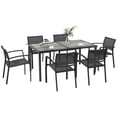 thumbnail image 1 of Outsunny 7 Pieces Patio Dining Set for 6 with Stackable Chairs for Garden, 1 of 9