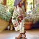 thumbnail image 2 of WILLBEST Pantalones Casuales de Cintura Fácil para Mujer con Bolsillos Largos y Estampado Bohemio para Salidas a La Playa. Chica, 2 of 5