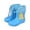 #5-Sky Blue, variant on shqvo Toddler Rain Boots Lightweight Rubber Wterproof Shoes with Pull-on Handles for Kids Plain and Letter Print Mid Calf Rain Boots Fun Patterns Rain Boots Children