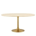 thumbnail image 2 of Modway Lippa 60" Oval Modern Wood Dining Table in Gold and Brown, 2 of 9